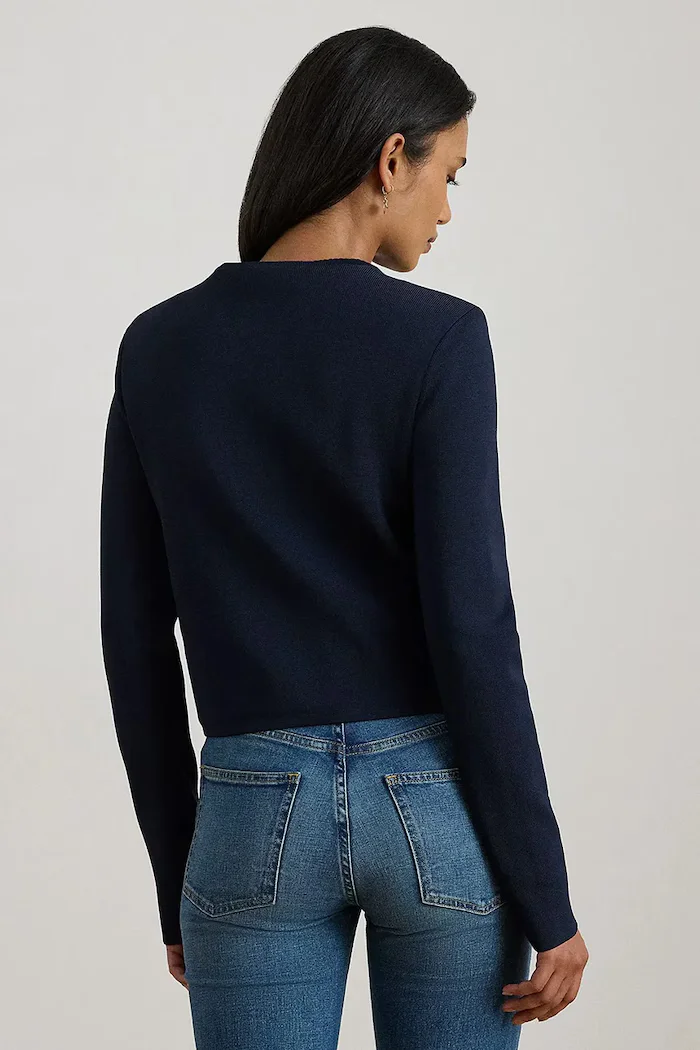 Lauren Ralph Lauren Сако в тъмносиньо с едно копче с изчистен дизайн 200P03460