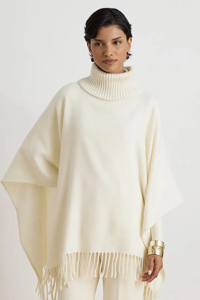 Lauren Ralph Lauren шал дамски от вълнена материя бежов 454P23626