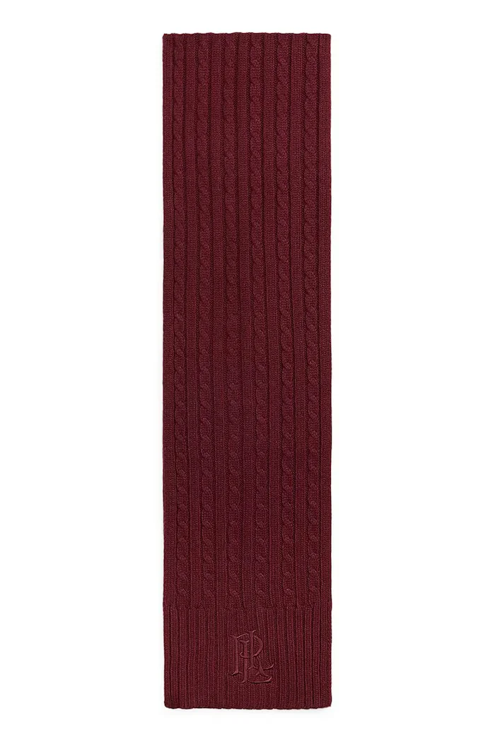 Lauren Ralph Lauren шал дамски с вълна бордо 454P23506