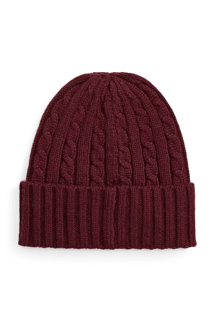 Lauren Ralph Lauren шапка beanie дамска от вълнена материя бордо 454P23505