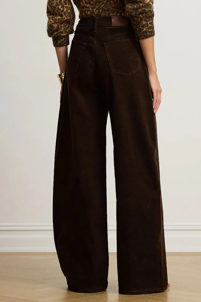 Lauren Ralph Lauren широк панталон дамски с кашмир кафяв 200B34256