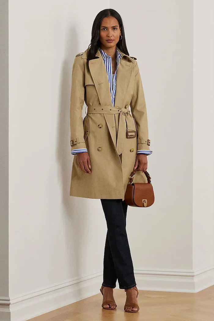 Lauren Ralph Lauren Шлифер дамски в бежово преходен модел 297967122