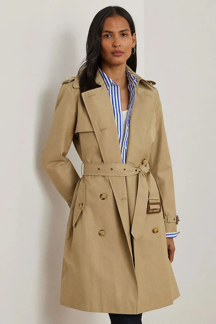 Lauren Ralph Lauren Шлифер дамски в бежово преходен модел 297967122