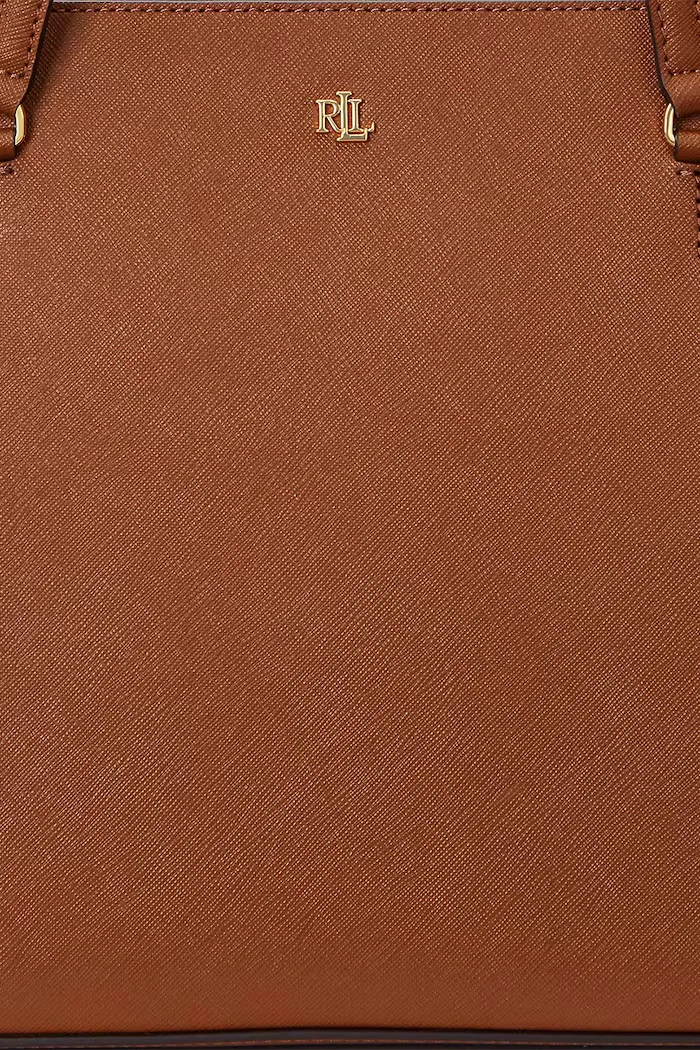 Lauren Ralph Lauren шопинг чанта дамска от кожа бежова 431924351