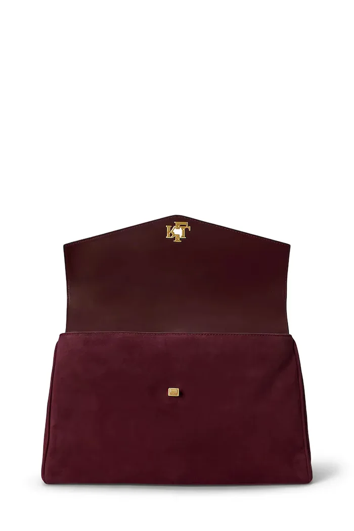 Lauren Ralph Lauren шопинг чанта дамска от велур бордо 431P18402