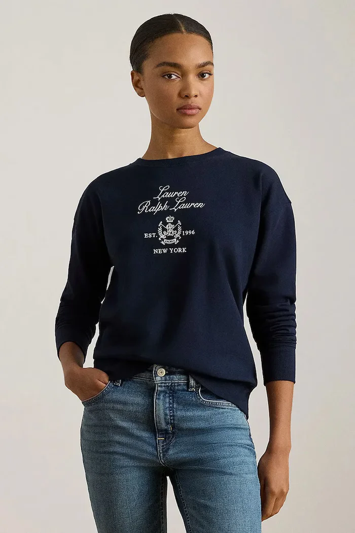 Lauren Ralph Lauren Суичър в тъмносиньо с апликация 200P03726
