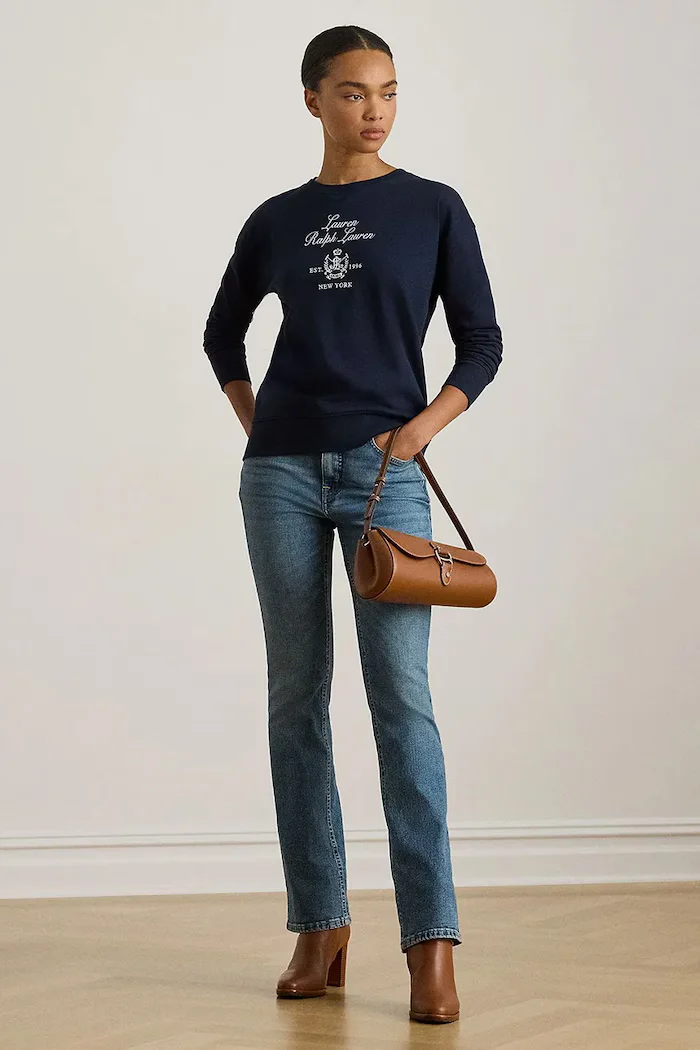 Lauren Ralph Lauren Суичър в тъмносиньо с апликация 200P03726