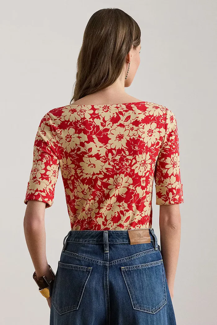 Lauren Ralph Lauren тениска basic дамска от памук червена 200P09078