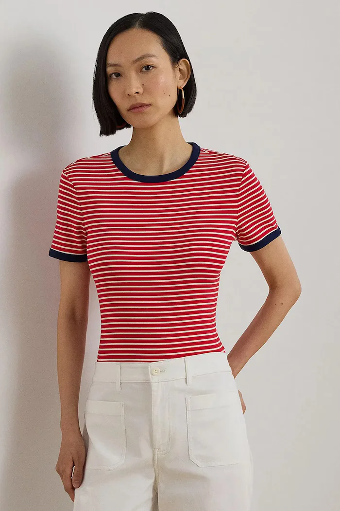 Lauren Ralph Lauren тениска basic дамска от памук розова 200P09076