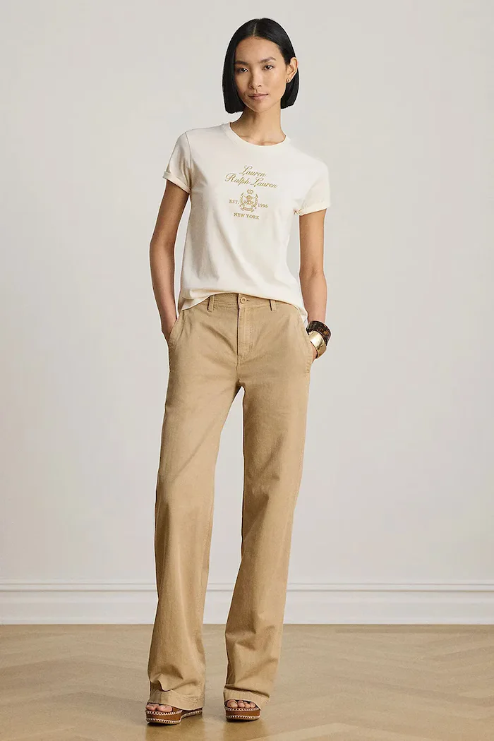 Lauren Ralph Lauren тениска дамска от памук бежова 200P13943