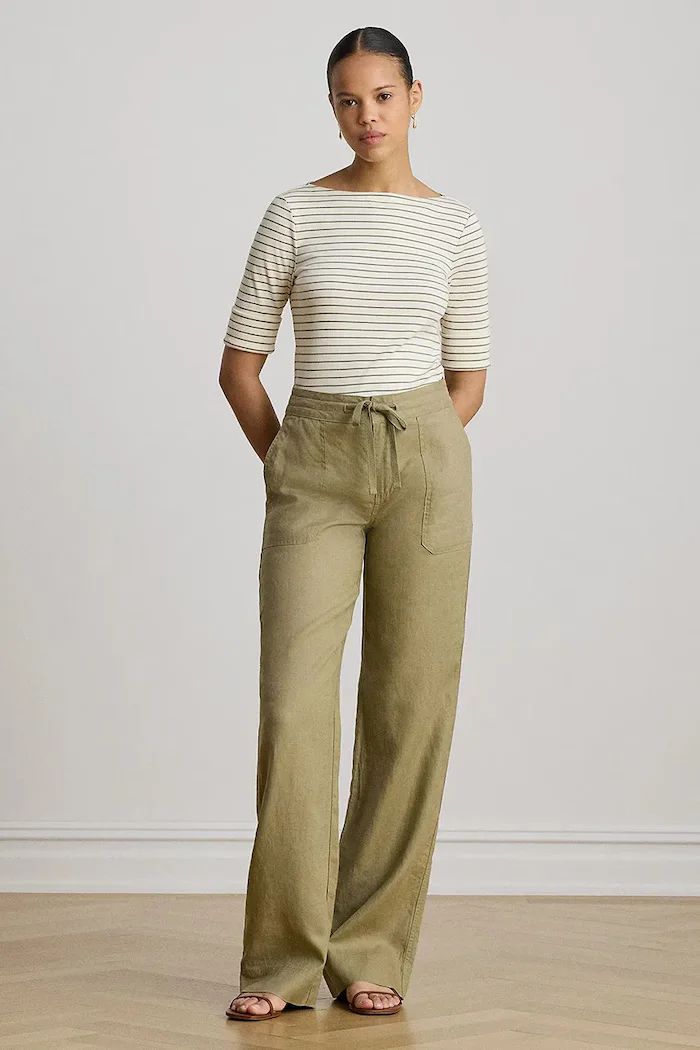 Lauren Ralph Lauren тениска дамска с памук бежова 200P13919