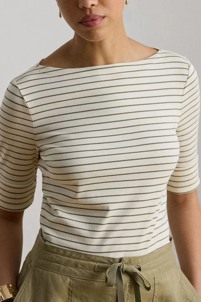 Lauren Ralph Lauren тениска дамска с памук бежова 200P13919