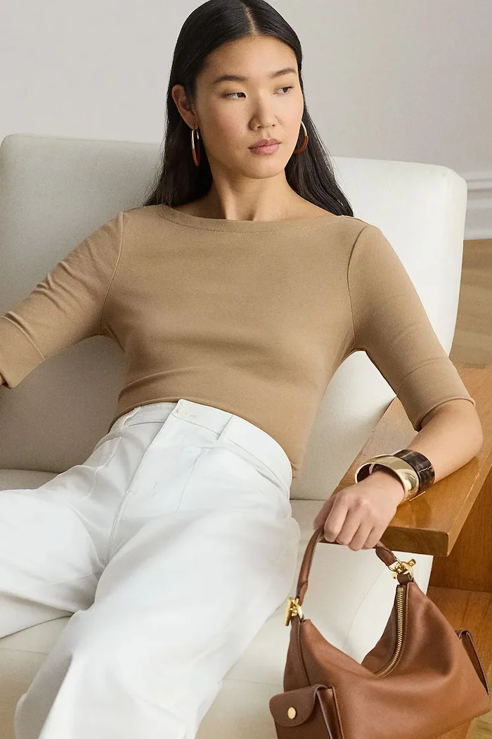 Lauren Ralph Lauren Тениска в бежово