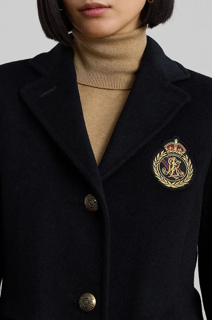 Lauren Ralph Lauren Вълнено палто в черно преходен модел 297958509