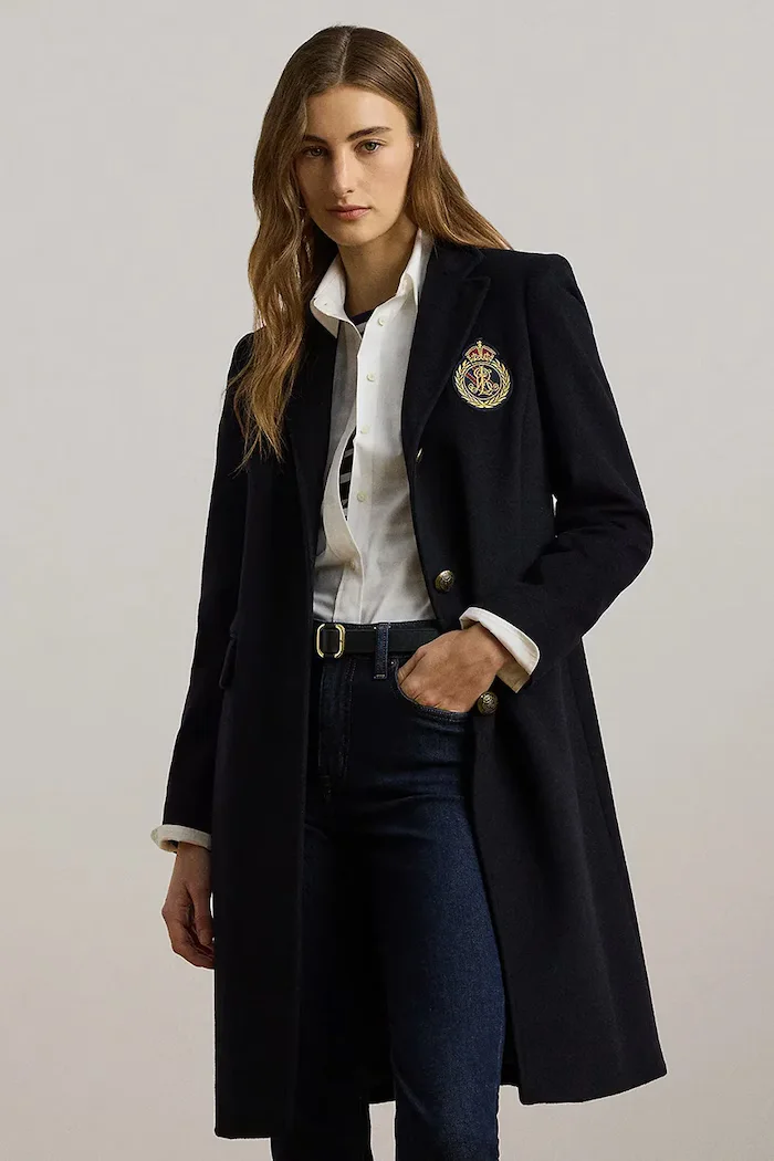 Lauren Ralph Lauren Вълнено палто в тъмносиньо преходен модел 297958509