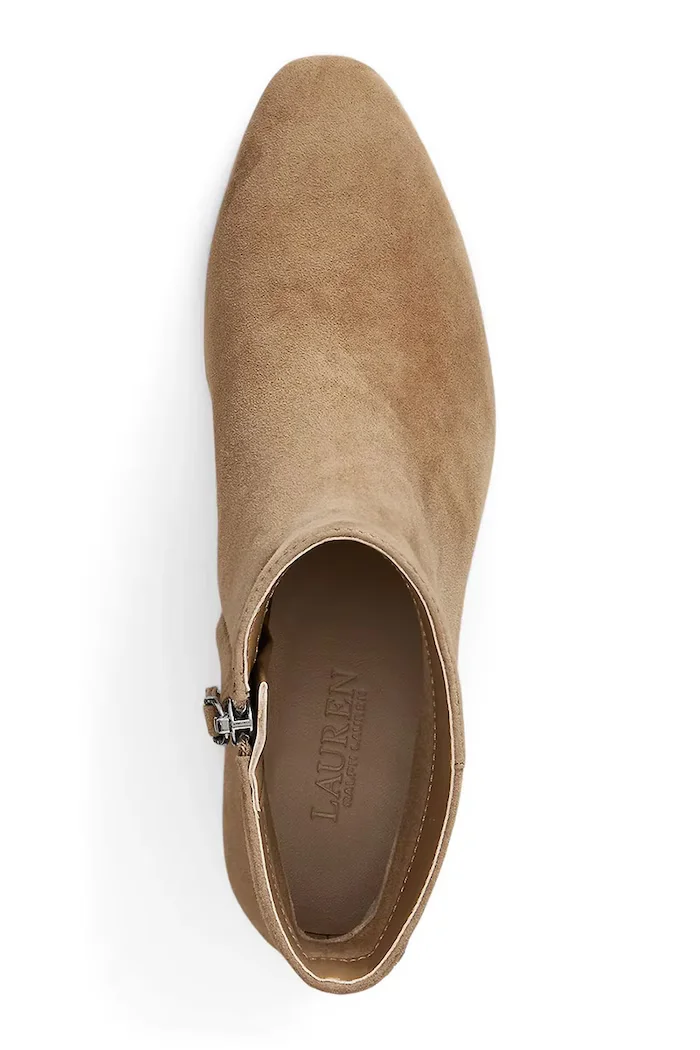 Lauren Ralph Lauren Велурени боти Demi в бежово с дебел ток 802974504001