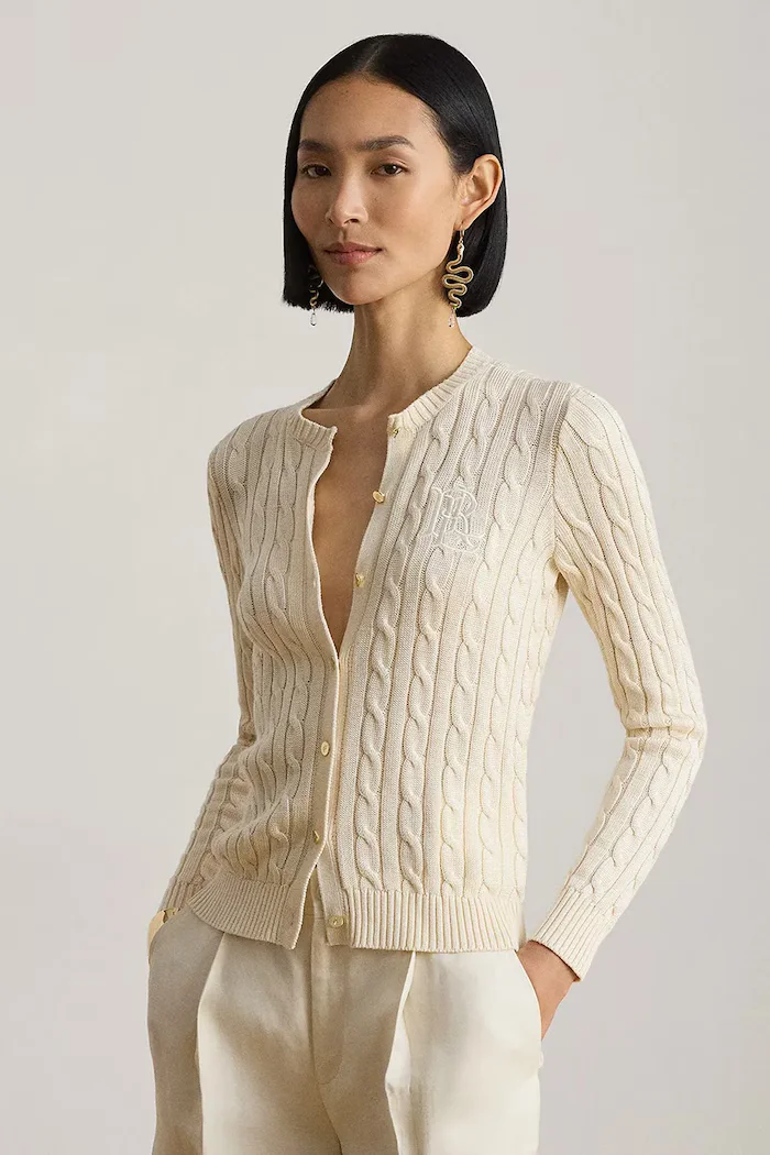 Lauren Ralph Lauren жилетка дамска с памук бежова 200P14040