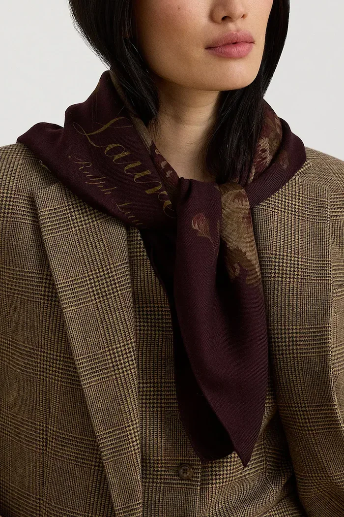 Lauren Ralph Lauren зимен шал дамски от вълна бордо 454P23558