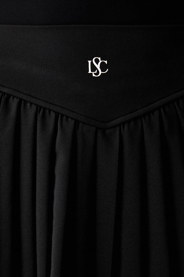 le privé плисирана пола PLEATED SKIRT черна с изчистена шарка LP00714