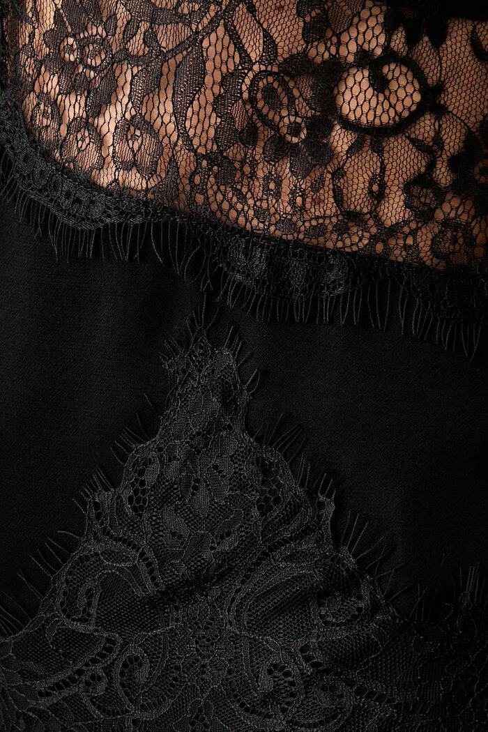 le privé топ дамски от вискоза DAHLIA TOP NOIR черен с дантелени вложки LP00786