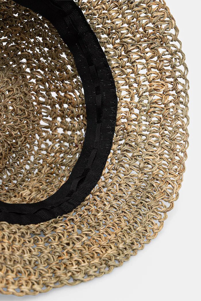 LE SH KA headwear сламена шапка дамска от сплетена материя Straw Bucket Hat vol2 бежова StrawBucketHatvol2