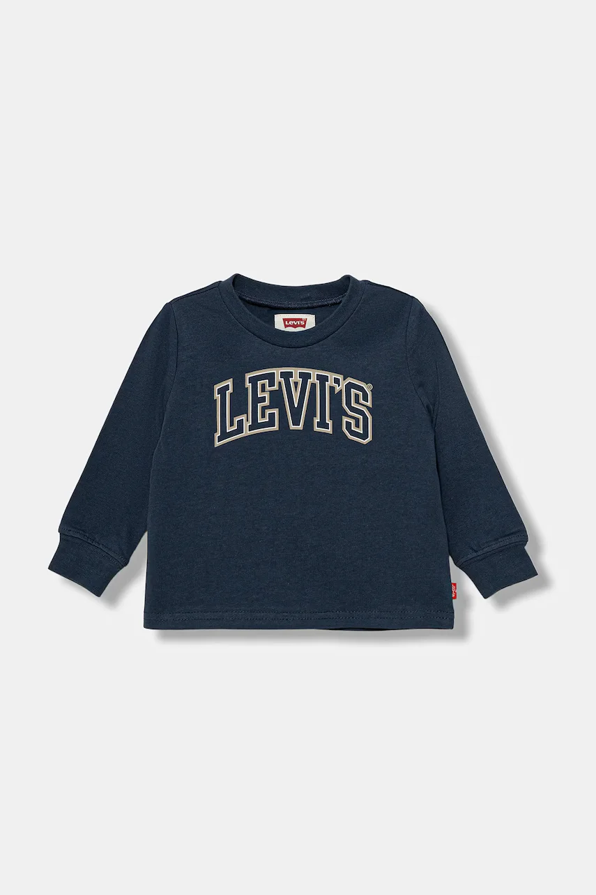 Levi's Бебешка памучна блуза с дълъг ръкав COLLEGIATE LS TEE