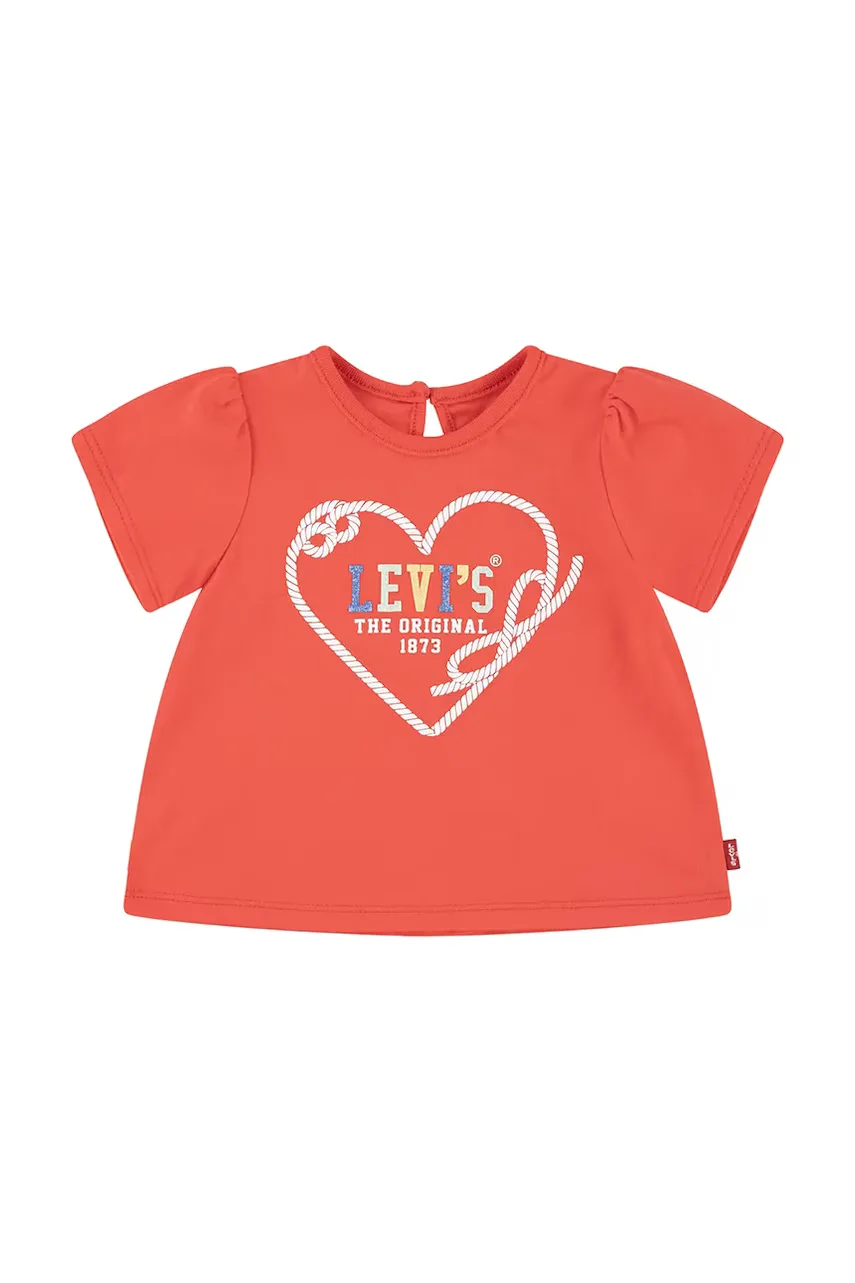 Levi's Бебешка тениска HEART SS PUFF SLEEVE SLV TEE