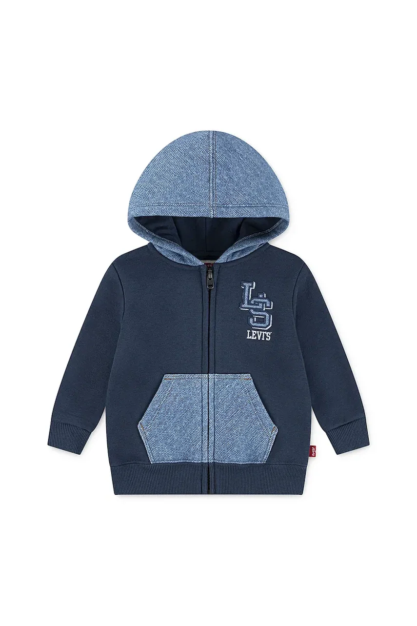 Levi's Бебешки памучен суичър KNIT DENIM ZIP UP