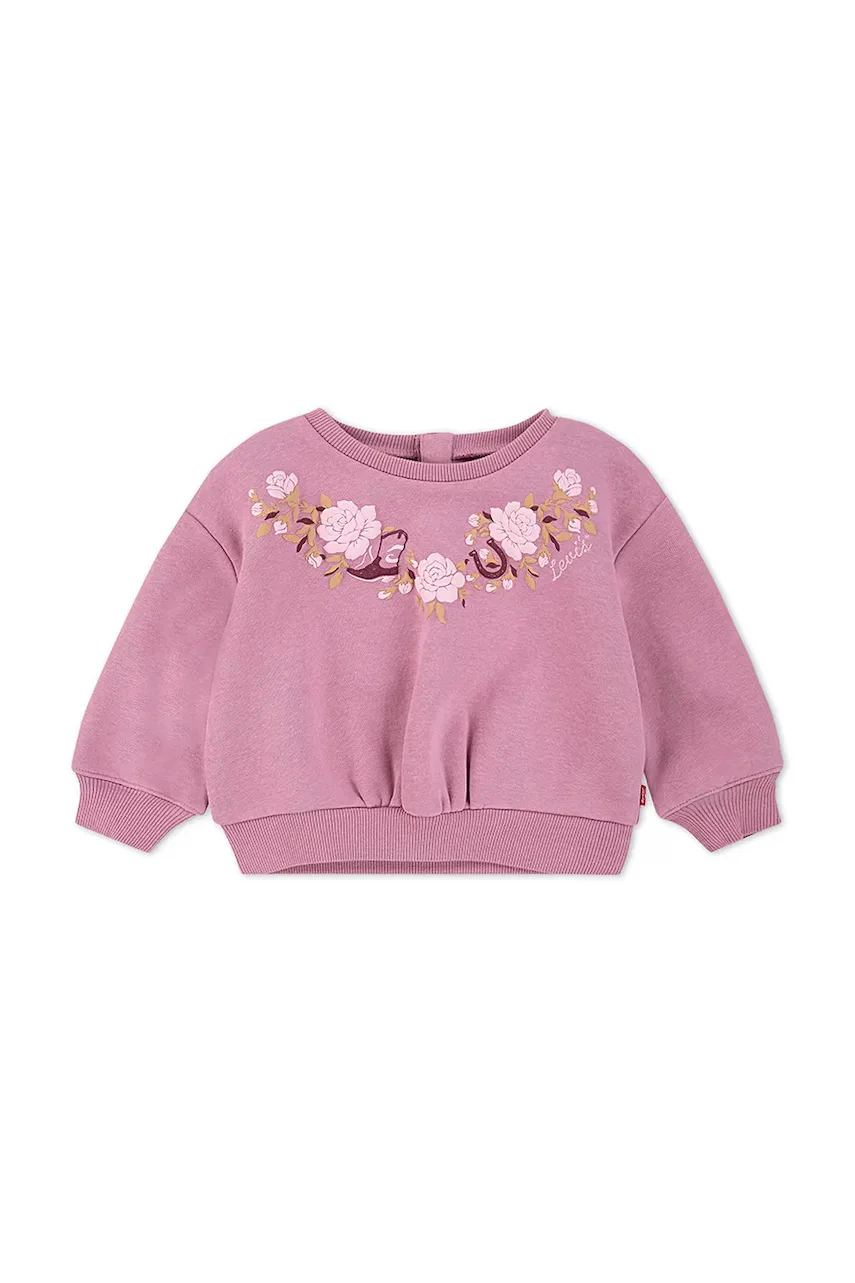 Levi's Бебешки суичър ROSE FRONT TUCK CREW