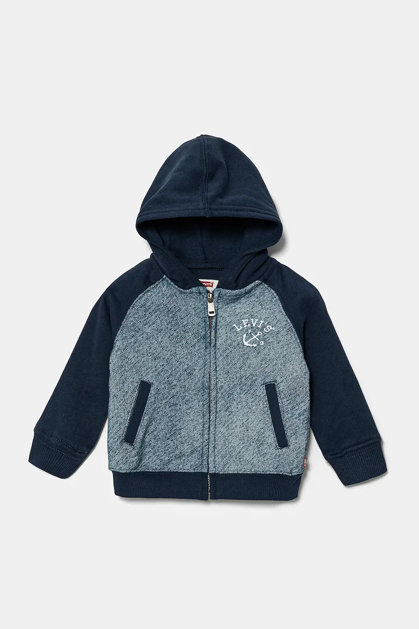 Levi's Бебешки суичър TROMPE LOEIL DENIM HOODIE
