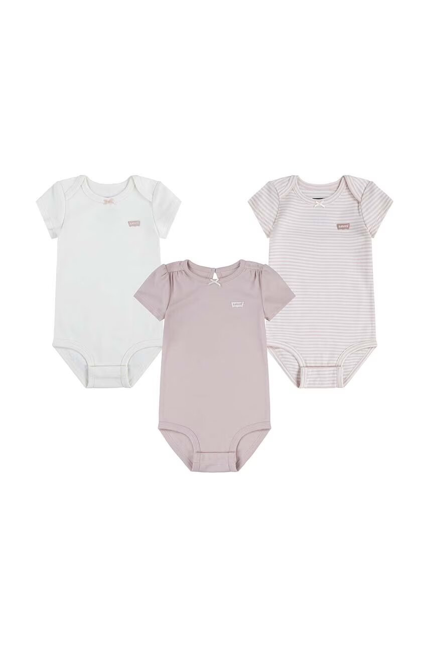 Levi's Бебешко боди от памук LVG 3PK BOW BODYSUIT SET (3 броя)