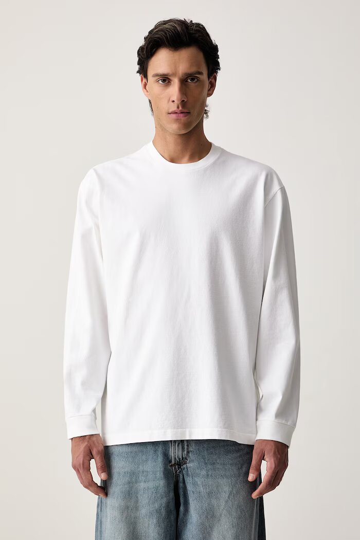 Levi's блуза с дълги ръкави мъжка от памук с еластан LS WORKWEAR бяла 0089C