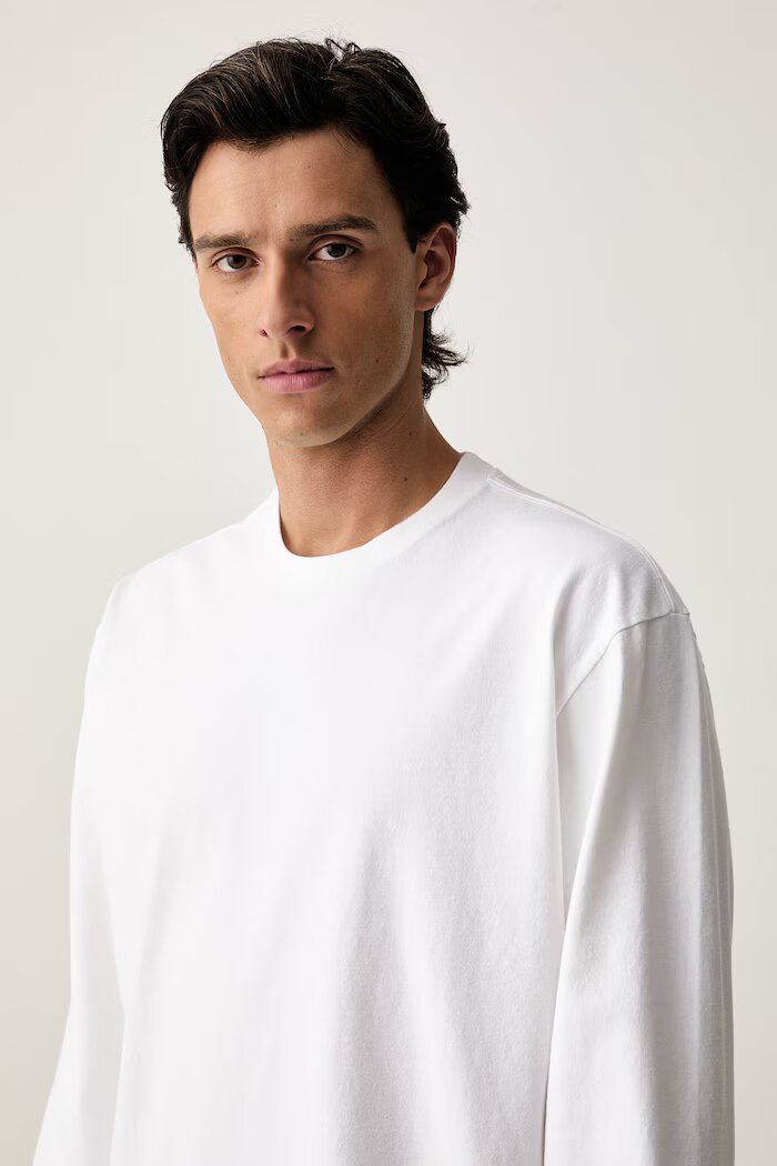 Levi's блуза с дълги ръкави мъжка от памук с еластан LS WORKWEAR бяла 0089C