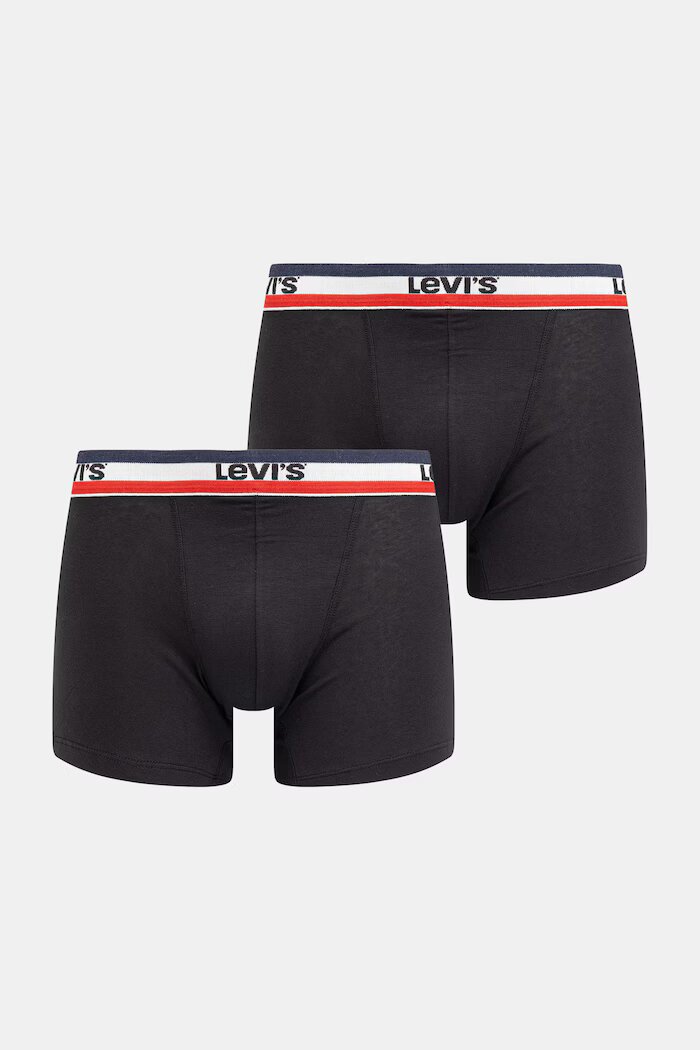 Levi's боксерки мъжки от памук с еластан 2 броя черни 37149-1245