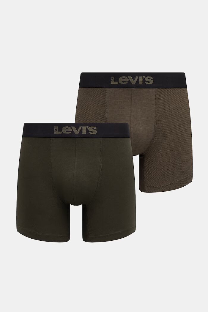 Levi's Боксерки мъжки от памук с еластан 2 броя зелени 37149-1269