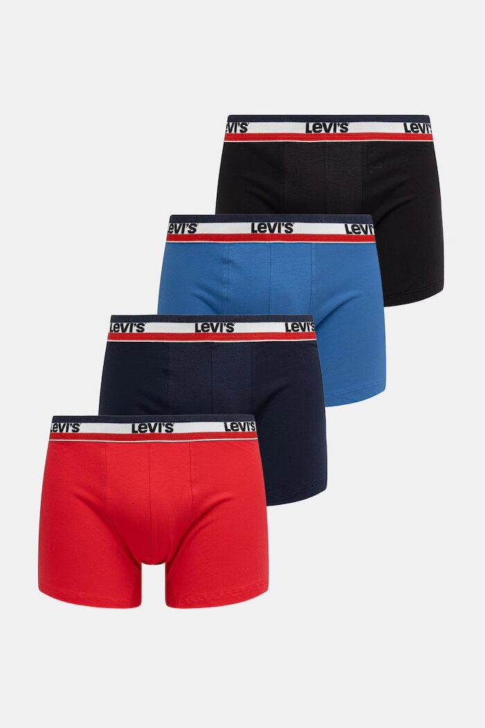 Levi's боксерки мъжки от памук с еластан 6 броя сини 37149-1306