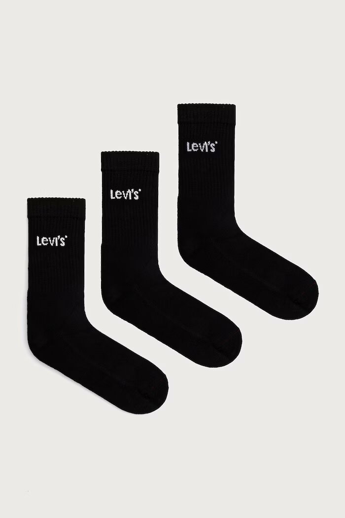 Levi's чорапи с памук 6 броя черни 37157-1645