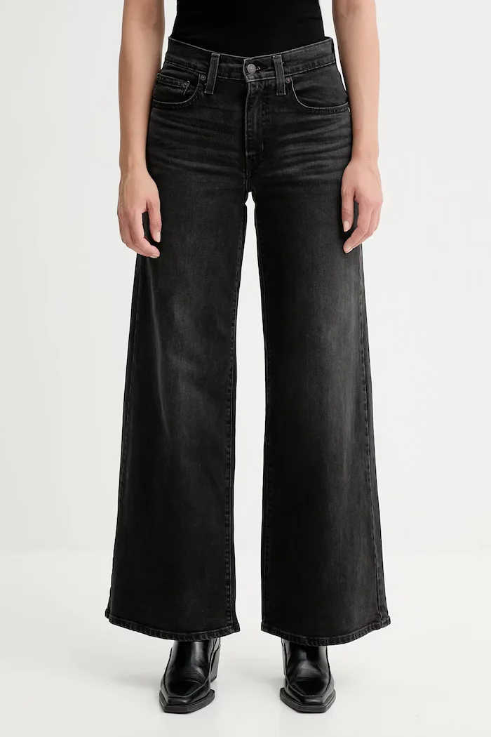 Levi's Дънки 728 HR WIDE LEG в черно 0039B