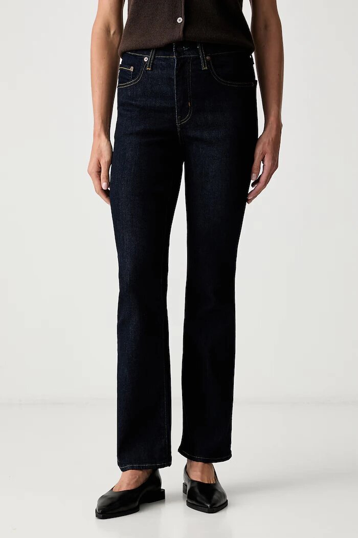 Levi's дънки bootcut дамски 725 HIGH RISE BOOTCUT тъмносини 18759