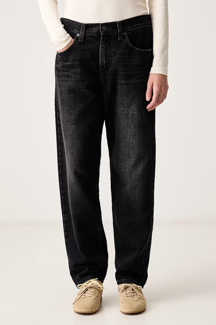 Levi's дънки loose дамски LOOSE TAPER H226 черни 0083N