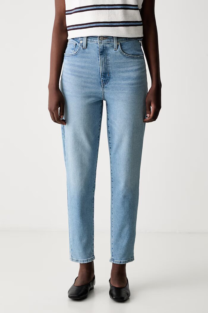 Levi's дънки mom fit дамски HIGH WAISTED MOM JEAN сини 26986