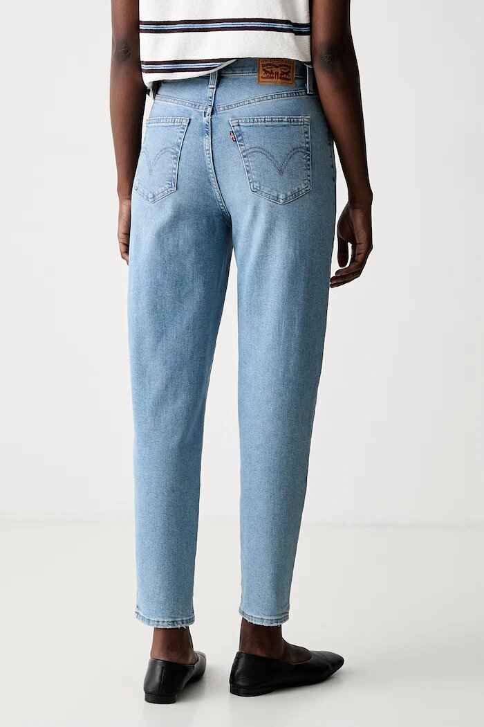 Levi's дънки mom fit дамски HIGH WAISTED MOM JEAN сини 26986