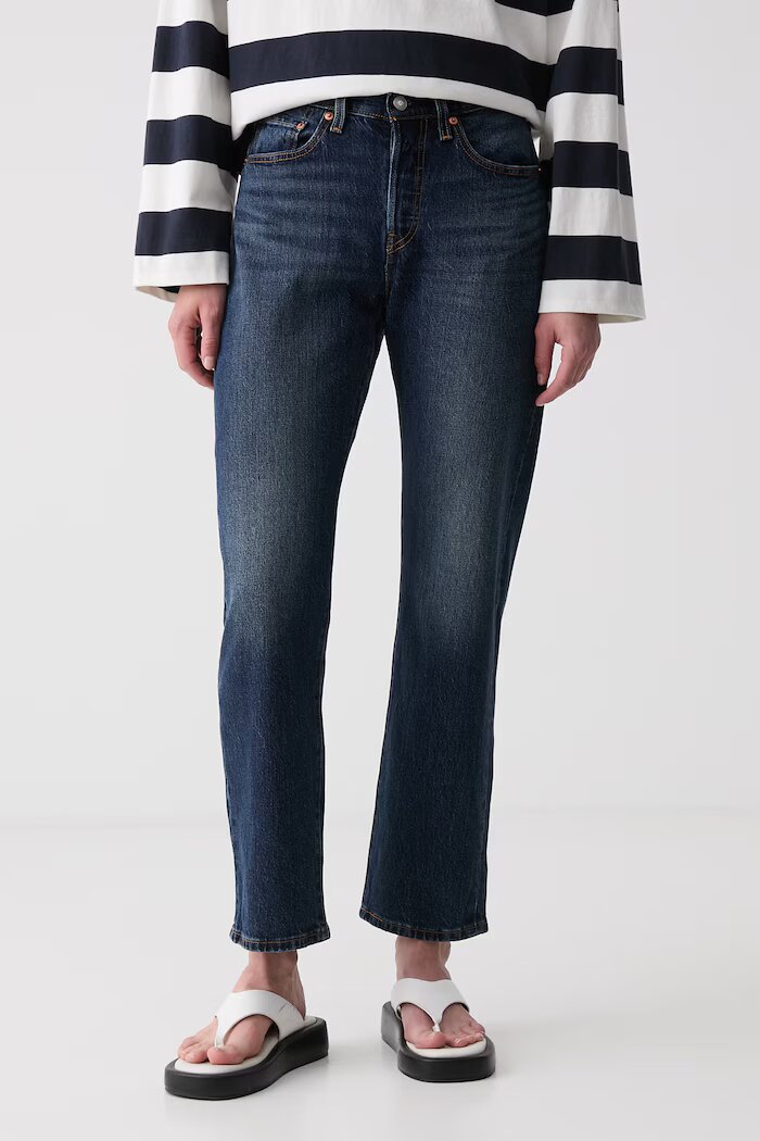 Levi's дънки прави дамски 501 CURVE тъмносини 0036A