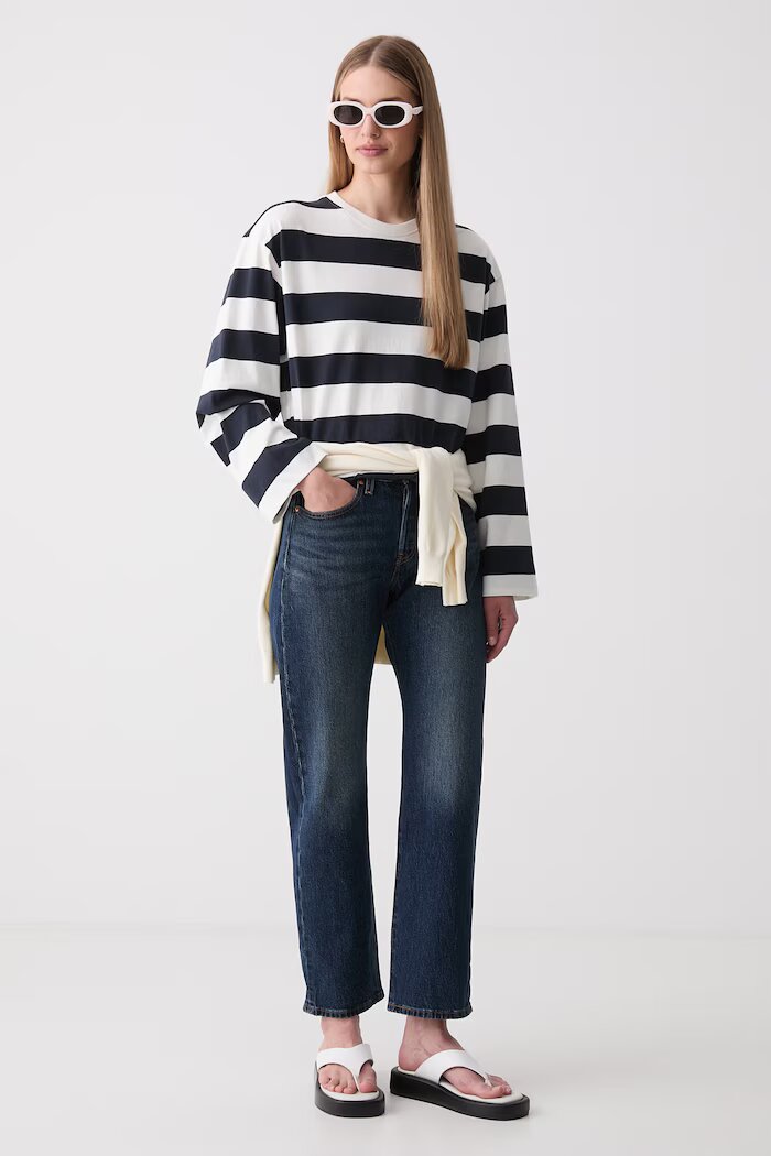 Levi's дънки прави дамски 501 CURVE тъмносини 0036A