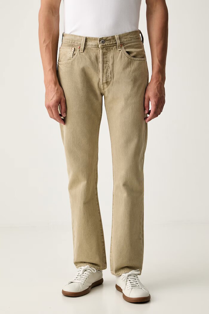 Levi's дънки прави мъжки 501® LEVIS®ORIGINAL FIT бежови 00501