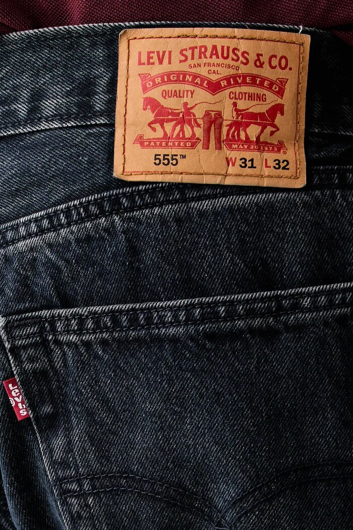 Levi's дънки прави мъжки 555 RELAXED STRAIGHT тъмносини A7223