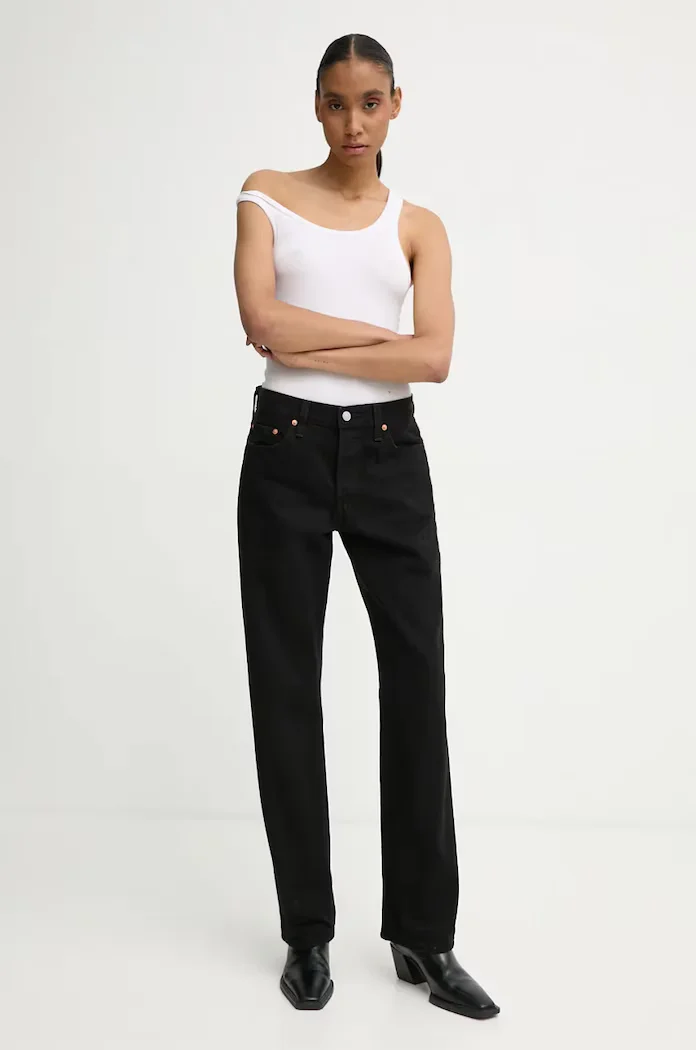 Levi's дънки regular дамски 501® 90S черни A1959