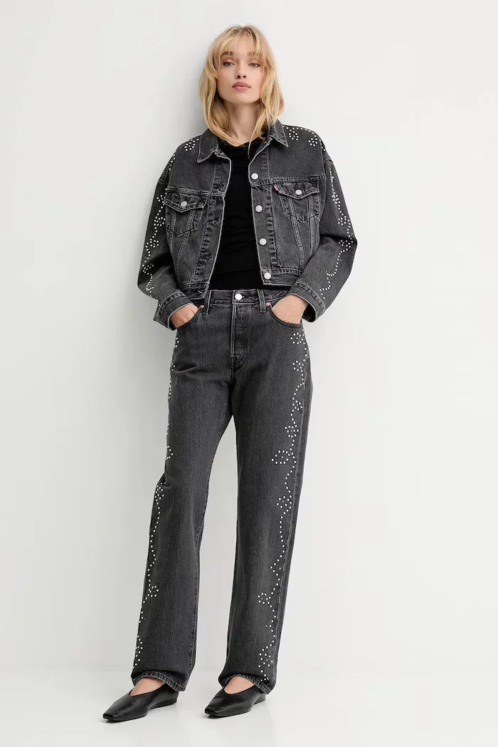 Levi's дънки regular дамски 501® 90S сиви A1959