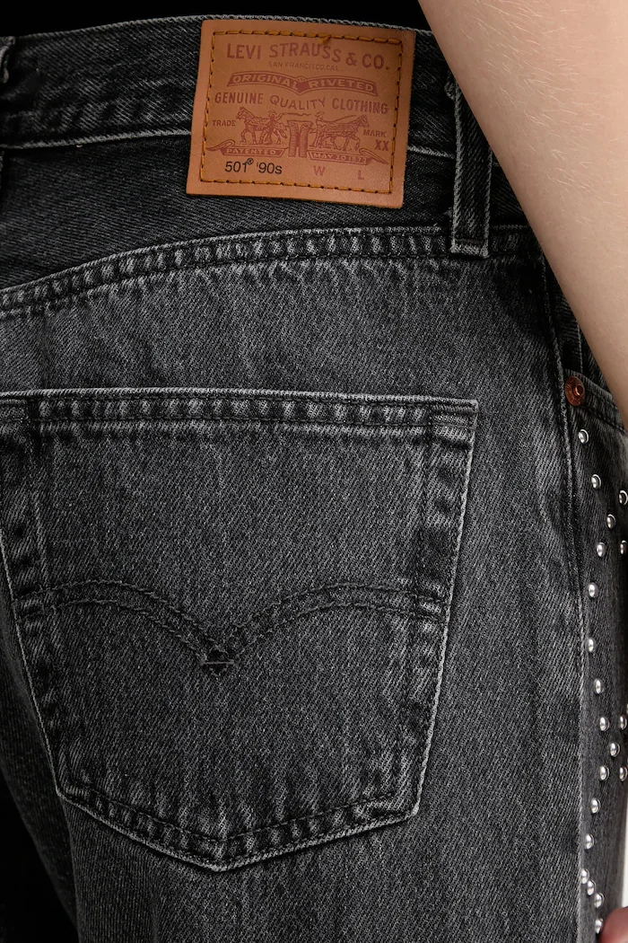 Levi's дънки regular дамски 501® 90S сиви A1959
