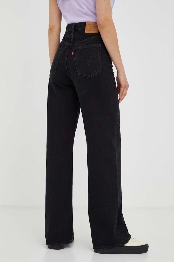 Levi's Дънки RIBCAGE WIDE LEG H223 в черно A6081.0001 A6081-0001